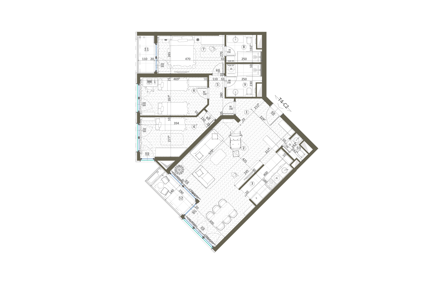 Plan stana T4-C2-XI